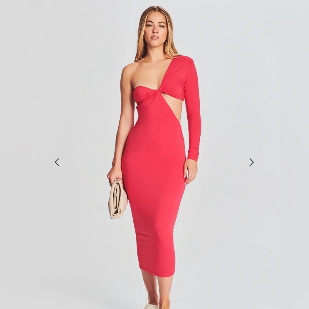 NWOT SEROYA IVANA ONE SHOULDER SMALL PINK DRESS